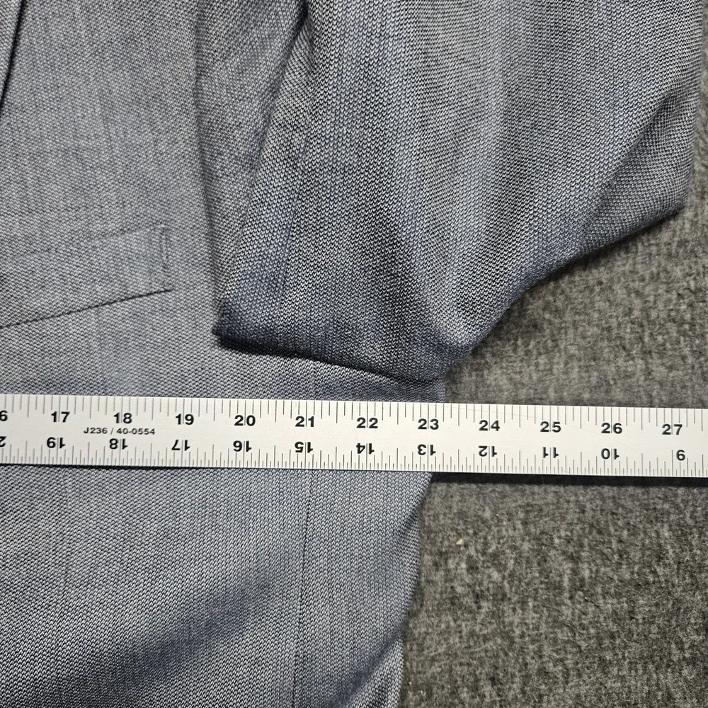 Jos A Bank Mens 44L Blazer Sport Coat Wool Silk Blend Herringbone Gray 2 Button